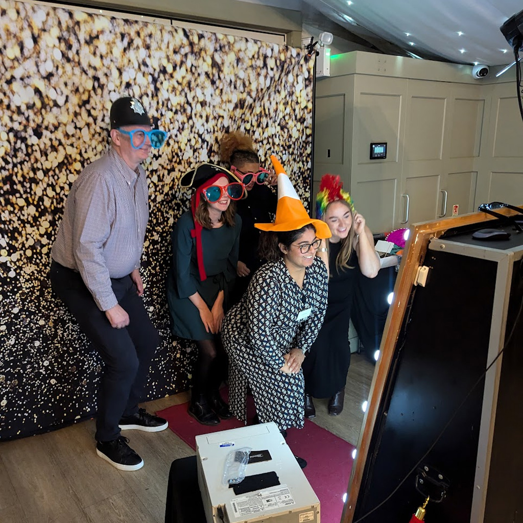 Corporate event photo booth fun